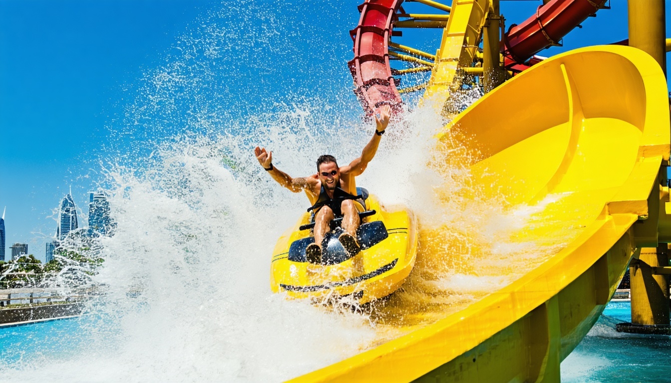 Thrilling water ride at Dubai water park